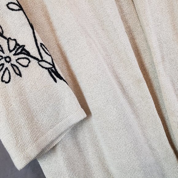 True Beauty by Emme Women's Size 2 Plus (XL) embroidered sleeves Sweater Jacket - Picture 4 of 15
